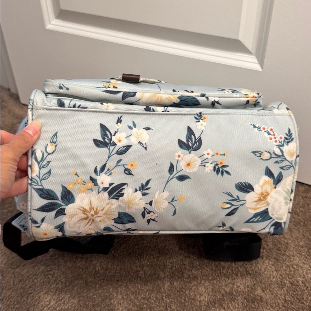 LitBear floral light blue diaper bag backpack - Picture 12 of 12
